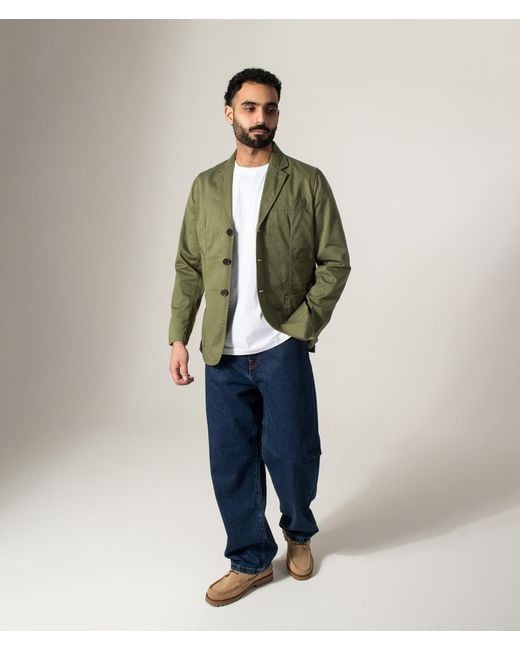 Universal Works Green Slim Fit Twill London Jacket for men