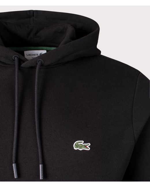 Lacoste Blue Relaxed Fit Brushed Fleece Hoodie for men
