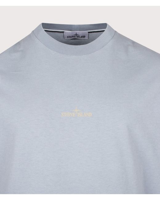 Stone Island Gray Regular Fit Organic Cotton 'Desert' Print T-Shirt for men
