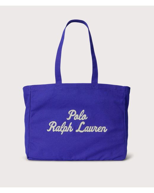 Polo Ralph Lauren Purple Embroidered Canvas Tote Bag for men