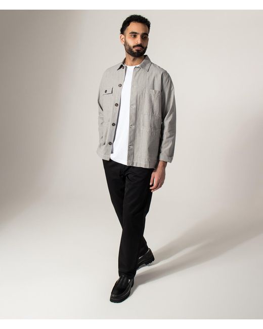 Universal Works Gray Dockside Overshirt for men