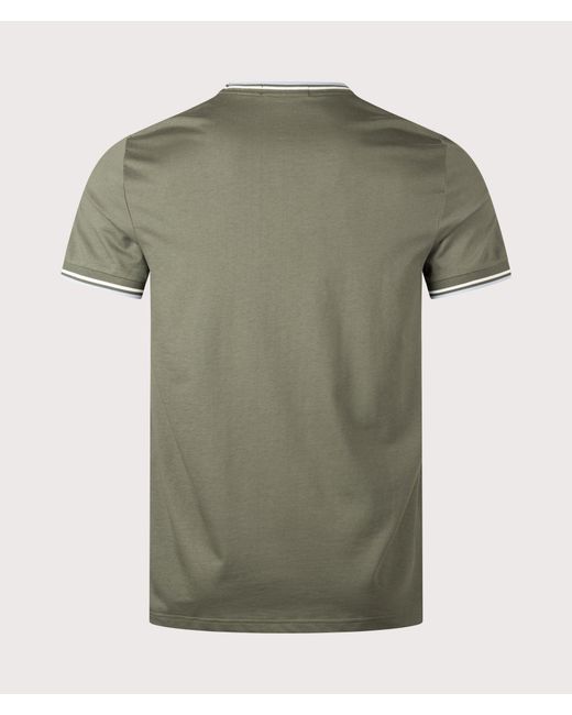 Fred Perry Green Regular Fit Twin Tipped T-Shirt for men