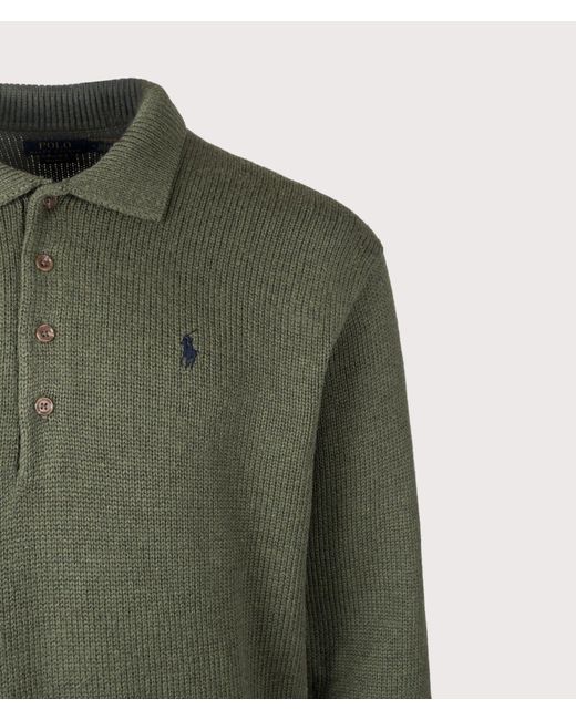 Polo Ralph Lauren Green Relaxed Fit Knitted Cotton Jumper for men