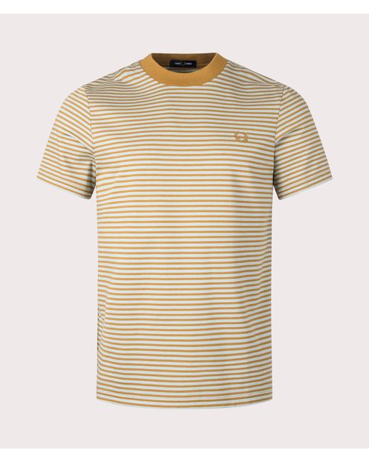 Fred Perry Natural Fine Stripe Heavy Weight T-shirt for men