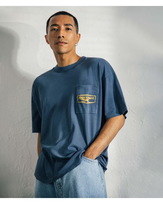 Represent Blue Oversized Fit Nothing Faster T-Shirt for men