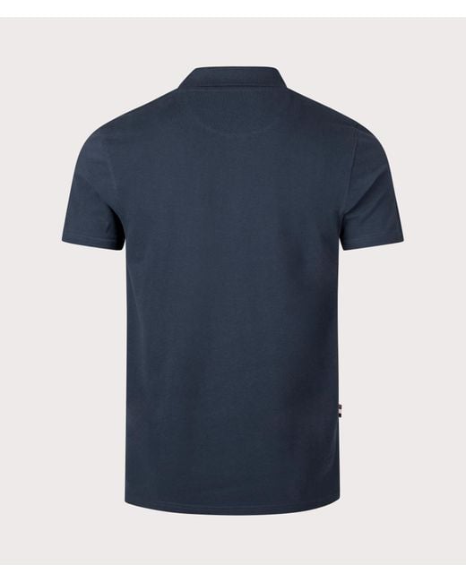 Aquascutum Blue Active Check Patch Polo Shirt for men