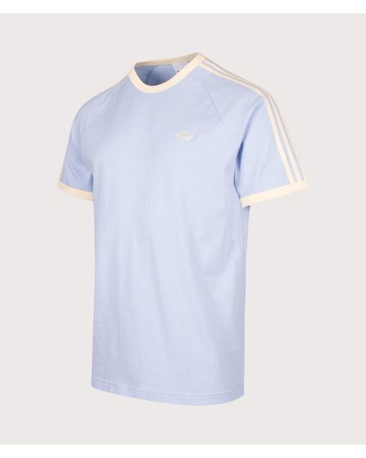Adidas Originals Blue Regular Fit 3 Stripes T-Shirt for men