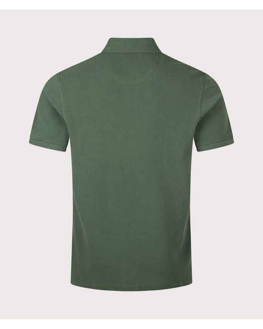 Barbour Green Tailored Fit Tartan Piqué Polo Shirt for men
