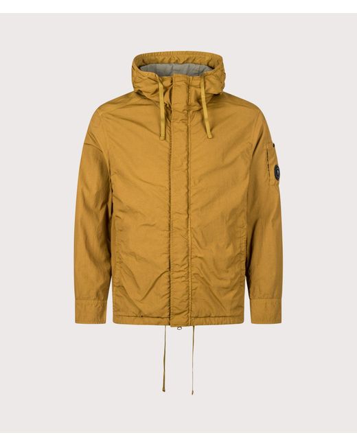 C P Company Yellow T-St Nylon Hooded Lens Overshirt for men