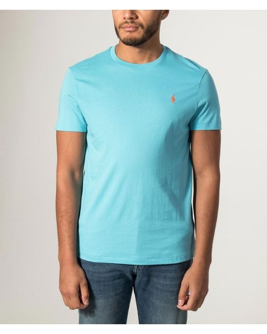 Polo Ralph Lauren Blue Custom Slim Fit Jersey T-Shirt for men