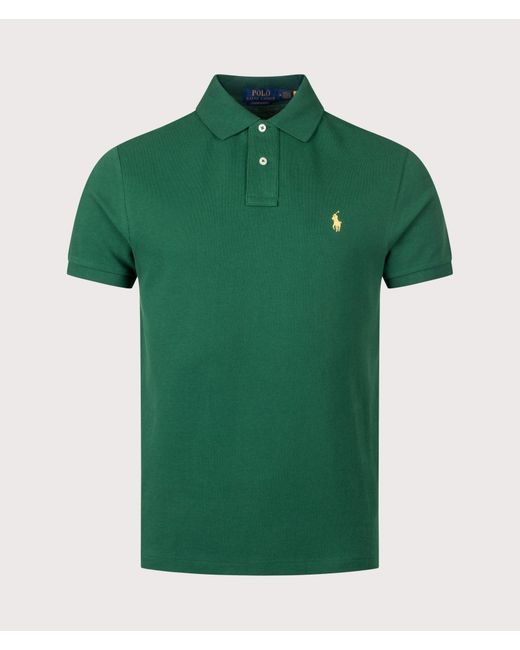 Polo Ralph Lauren Green Custom Slim Fit Mesh Polo Shirt for men