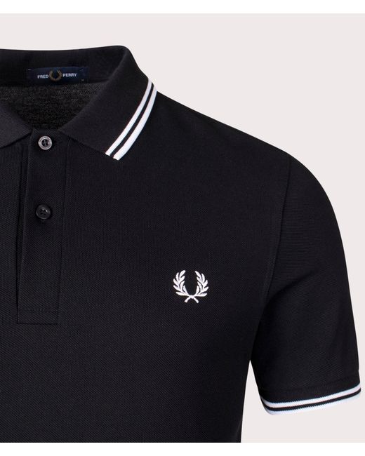 Fred Perry Black Regular Fit Twin Tipped Polo Shirt for men