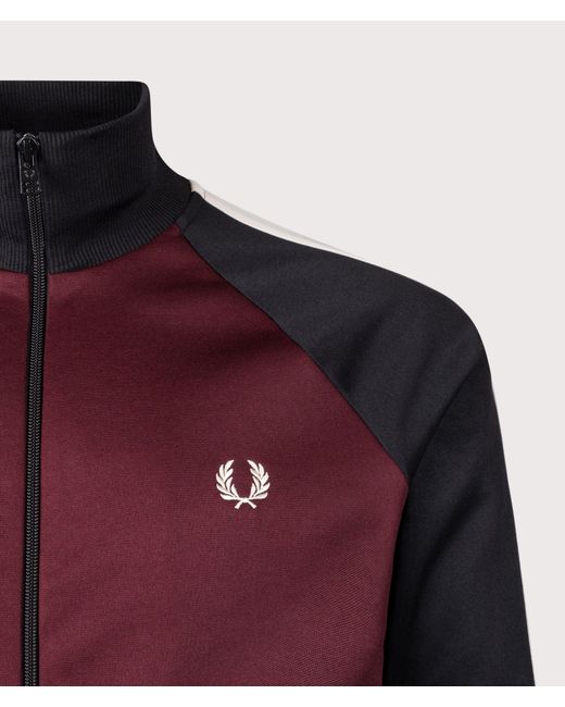 Fred Perry Purple Regular Fit Contrast Sleeve Track Jacket for men