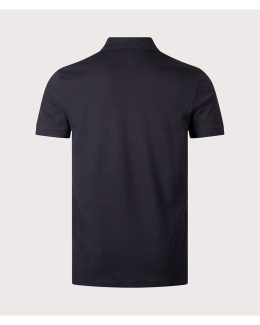 Boss Blue Regular Fit Chip Pattern Polo Shirt for men