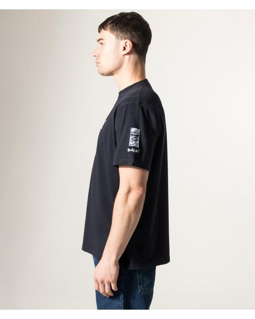 Rockport Blue Oversized Fit Highland Front Logo Washed T-Shirt for men