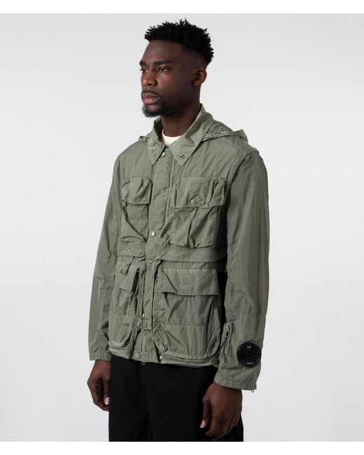C P Company Green Chrome-r Goggle Utility Jacket for men
