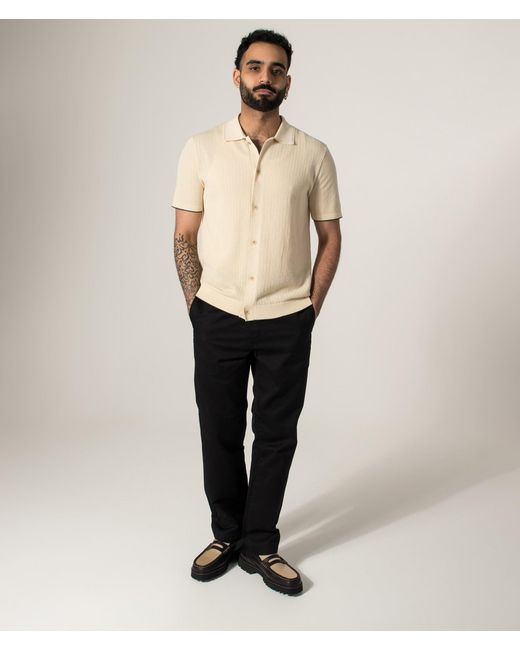 NN07 Natural Nalo Knit Textured Stitch Shirt for men