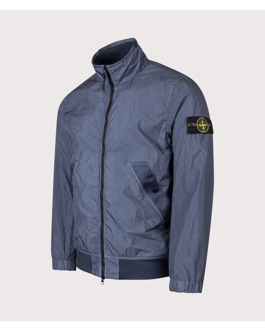 Stone Island Blue Garment Dyed Crinkle Reps Ny Jacket for men