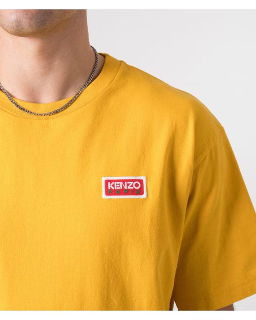 KENZO Orange Oversized Paris Logo T-shirt for men
