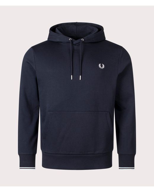 Fred Perry Blue Twin Tipped Hoodie for men