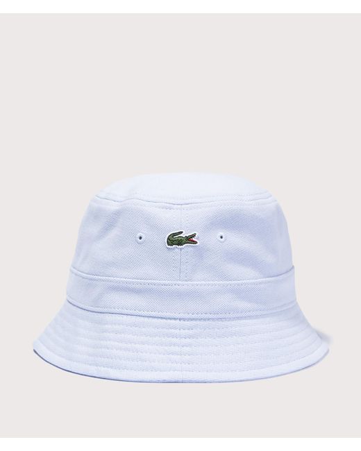 Lacoste White Croc Logo Bucket Hat for men