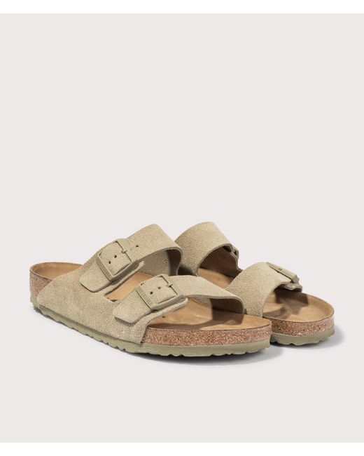 Birkenstock Natural Arizona Suede Leather Sandals for men