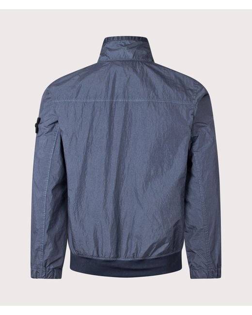 Stone Island Blue Garment Dyed Crinkle Reps Ny Jacket for men