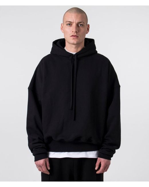 FLORENCE BLACK Black Oversized Hoodie for men