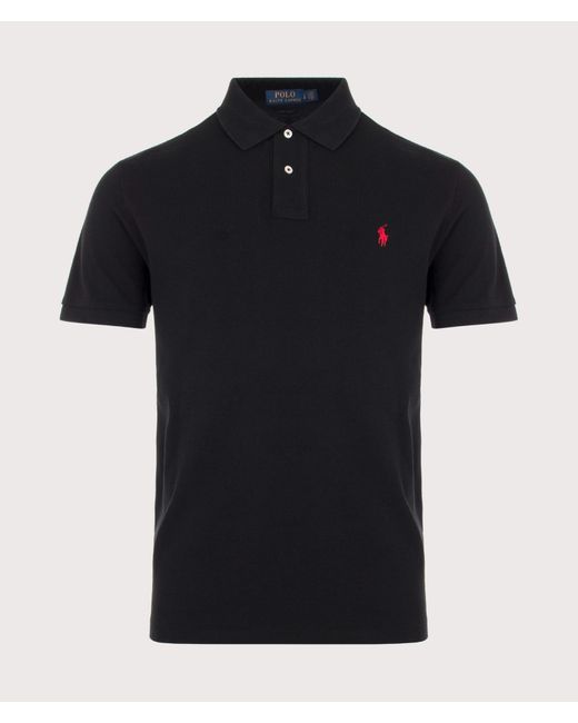 Polo Ralph Lauren Black Custom Slim Fit Mesh Polo Shirt for men