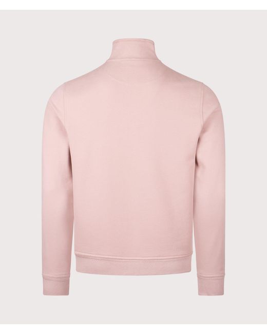 Belstaff Pink Reg Fit Quarter Zip Sweatshirt for men