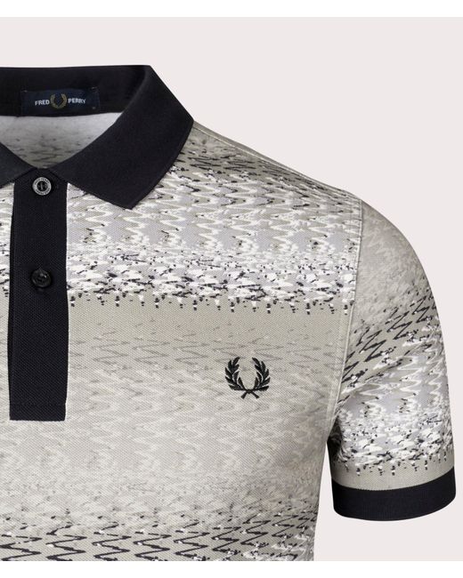Fred Perry Gray Subculture Waves Polo Shirt for men