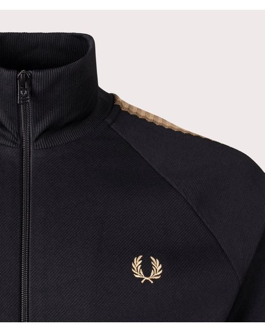 Fred Perry Blue Crochet Taped Track Jacket for men
