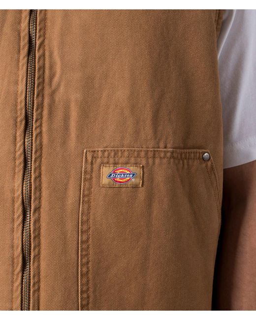 Dickies Brown Relaxed Fit Duck Canvas Gilet for men