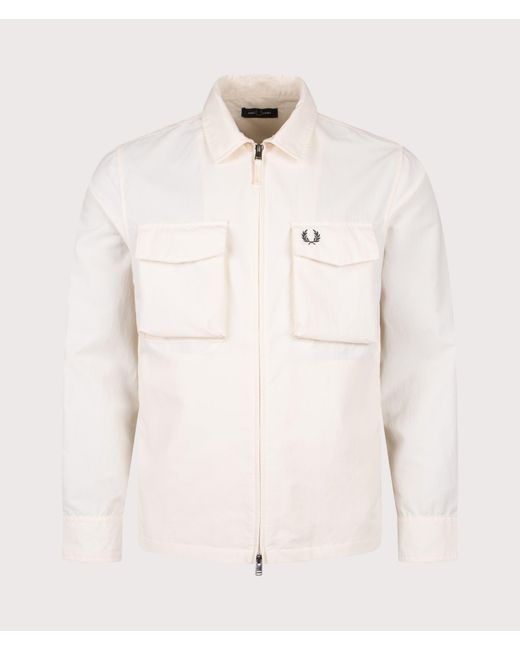 Fred Perry Natural Regular Fit Ripstop Pocket Overshirt for men