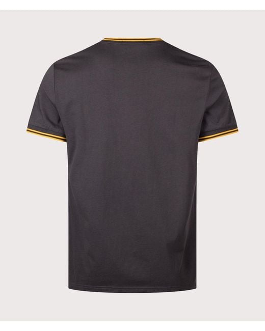 Fred Perry Black Regular Fit Twin Tipped T-Shirt for men