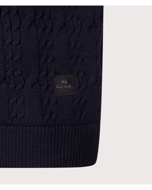 Paul Smith Blue Cable Knit Jumper for men