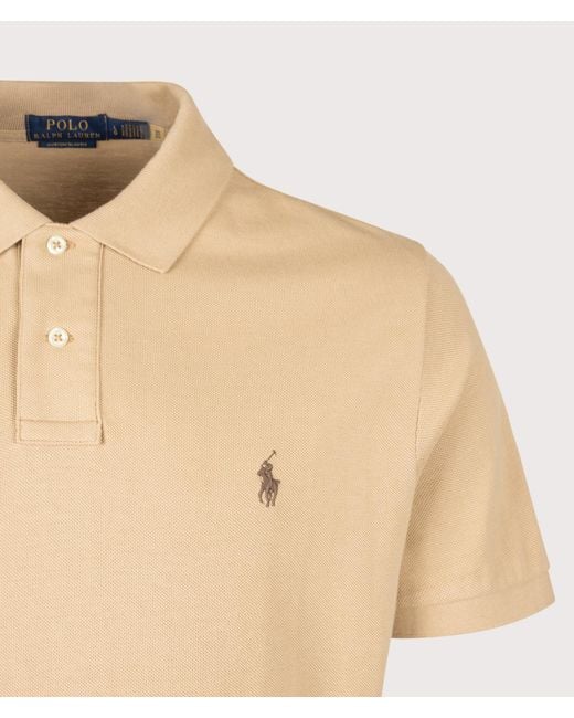 Polo Ralph Lauren Natural Custom Slim Fit Mesh Polo Shirt for men