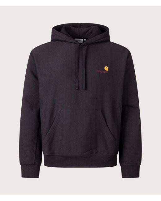 Carhartt Blue Relaxed Fit American Script Hoodie for men