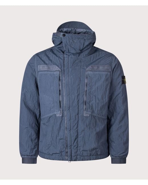 Stone Island Blue Warp Rib Nylon-Tc Jacket for men