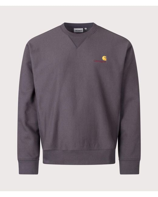 Carhartt Gray Loose Fit American Script Sweatshirt for men
