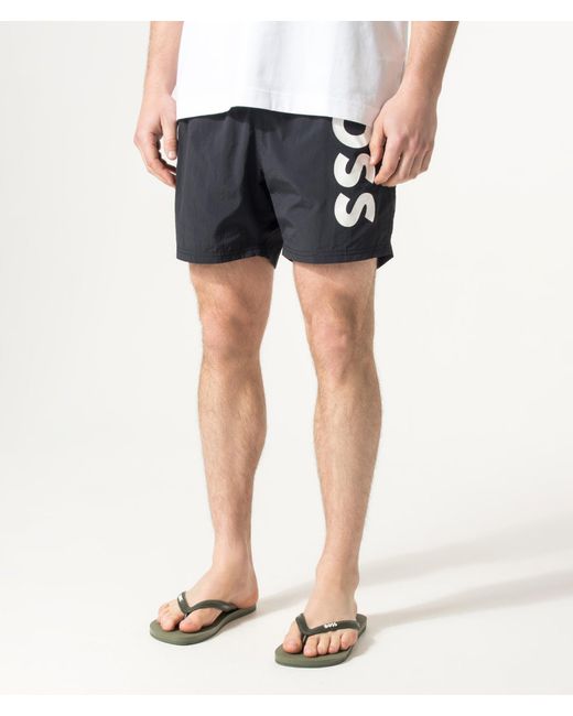Boss Blue Regular Fit Octopus Swim Shorts for men