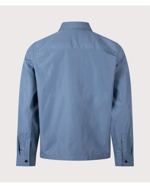 HUGO Blue Oversized Zip Through Evalom Overshirt for men