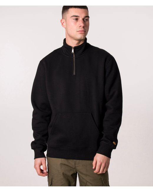 Carhartt Blue Regular Fit Quarter Zip Chase Sweatshirt for men