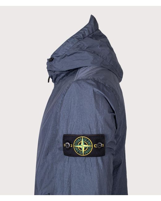 Stone Island Blue Garment Dyed Crinkle Reps Ny Jacket for men