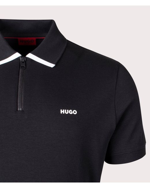 HUGO Black Dalomino Polo Shirt for men