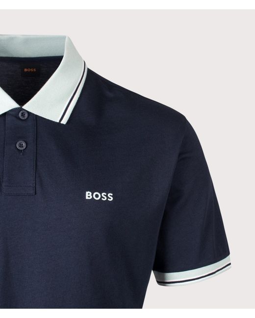 Boss Blue Blocks Polo Shirt for men