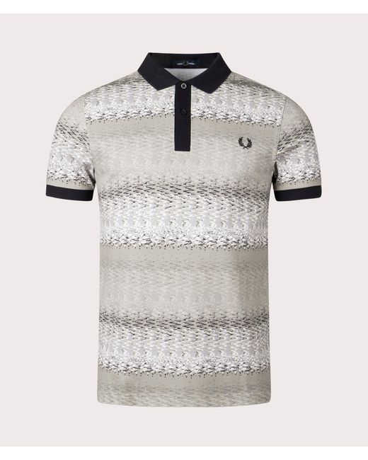 Fred Perry Gray Subculture Waves Polo Shirt for men