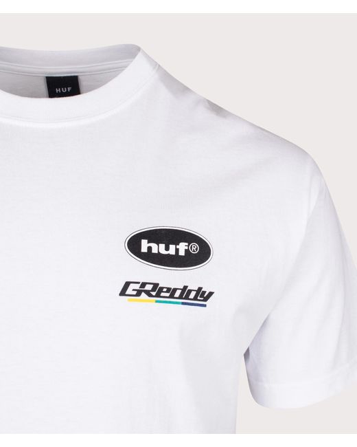 Huf White X Greddy T-shirt for men