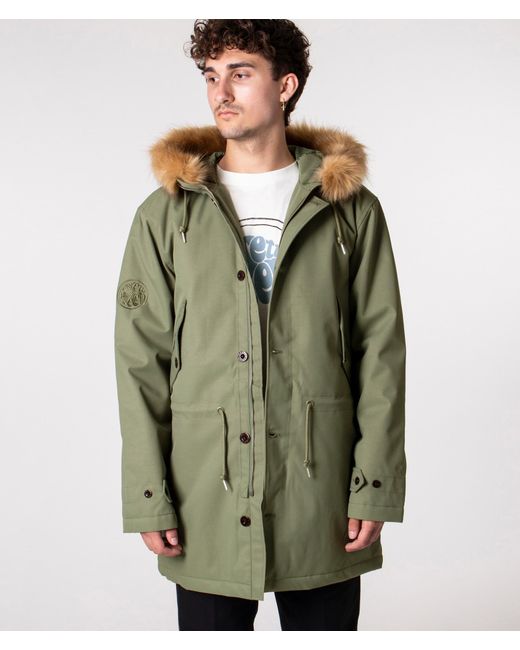 Pretty Green Fairford Parka In Green For Men Lyst Uk 