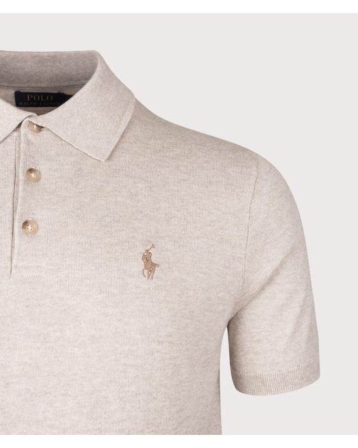 Polo Ralph Lauren Natural Regular Fit Cotton Knitted Polo Shirt for men